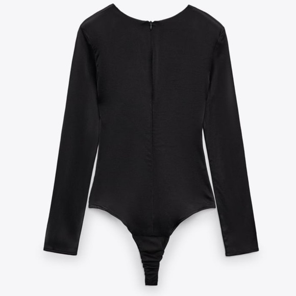 Zara Ruched Satin Effect Bodysuit - Picture 6 of 8